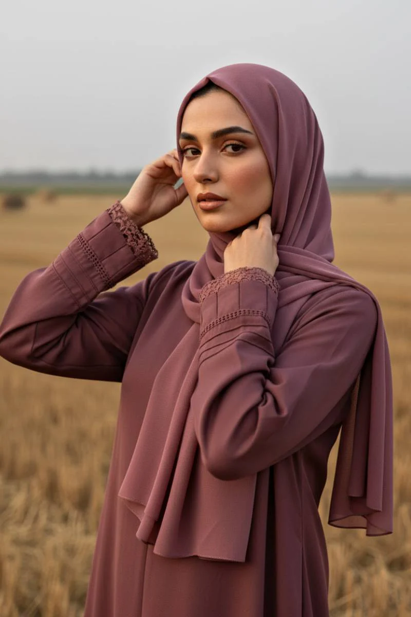 Eimaan Lace Cuff Abaya - Image 11