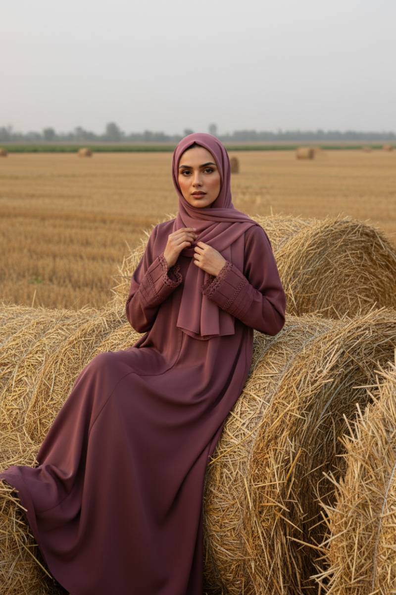 Eimaan Lace Cuff Abaya - Image 14