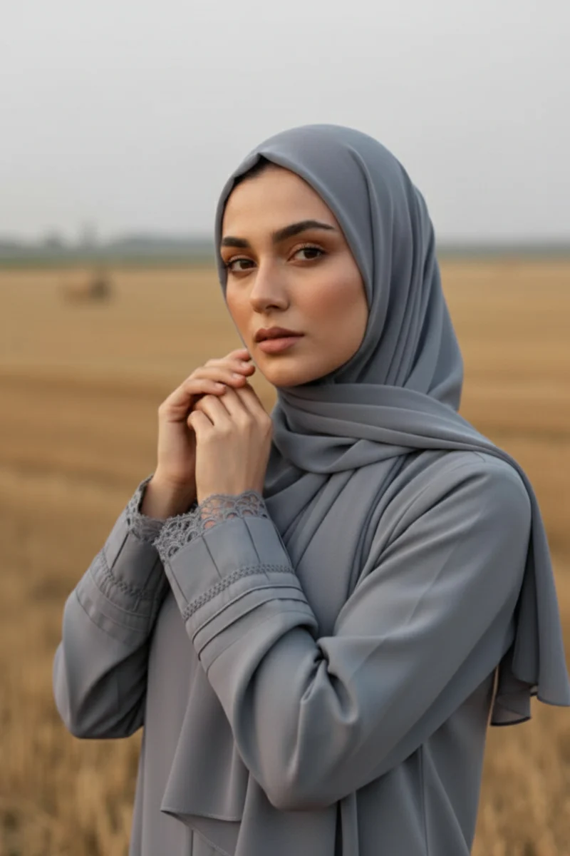 Eimaan Lace Cuff Abaya - Image 6