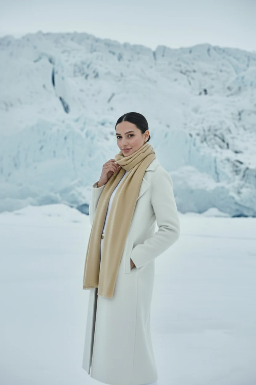 Finno Woolen Scarfs - Light Beige - Image 2