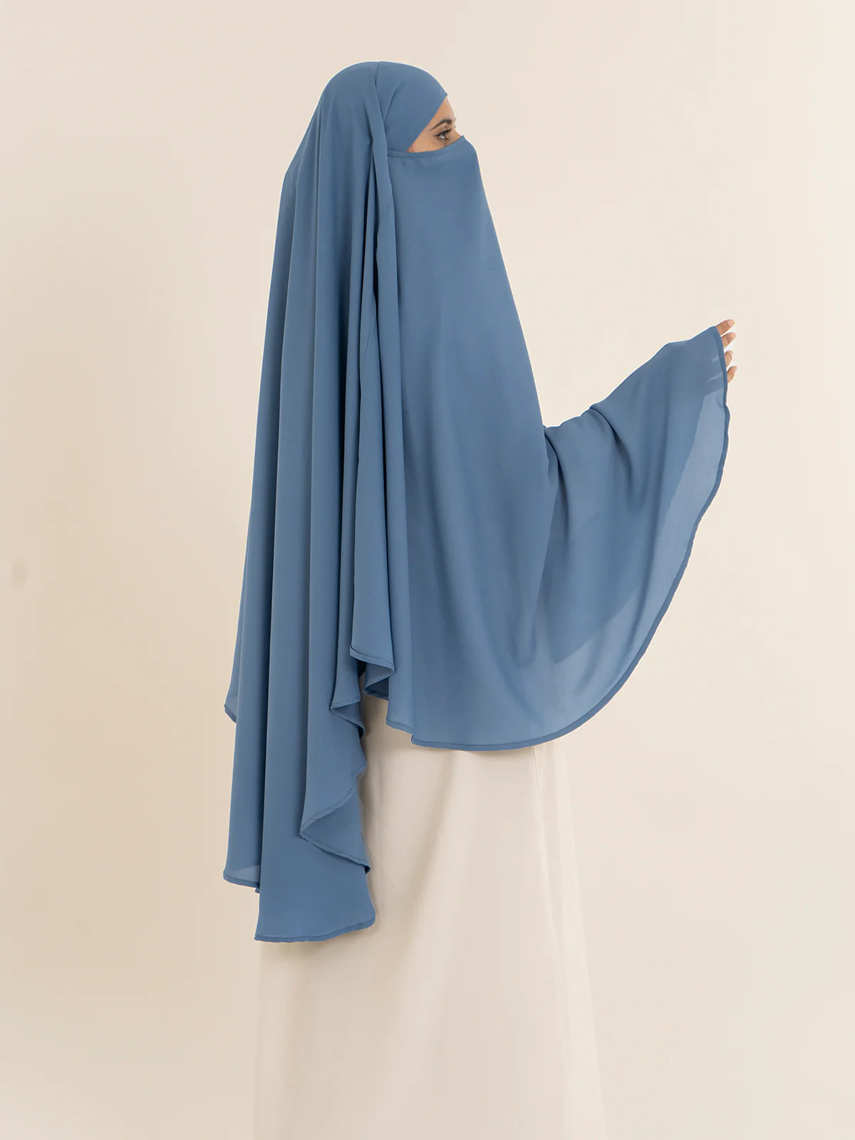 Khimar Hijab - Denim Blue - Image 3