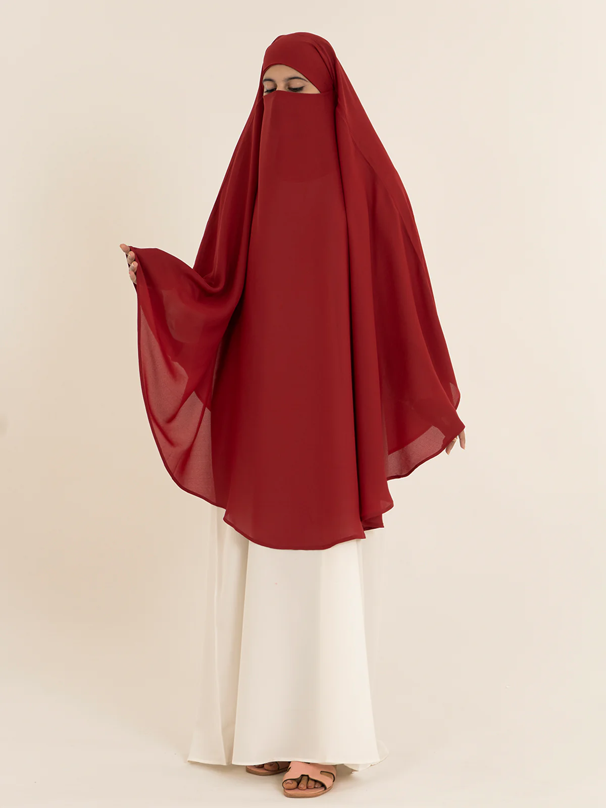 Khimar Hijab - Maroon - Image 6