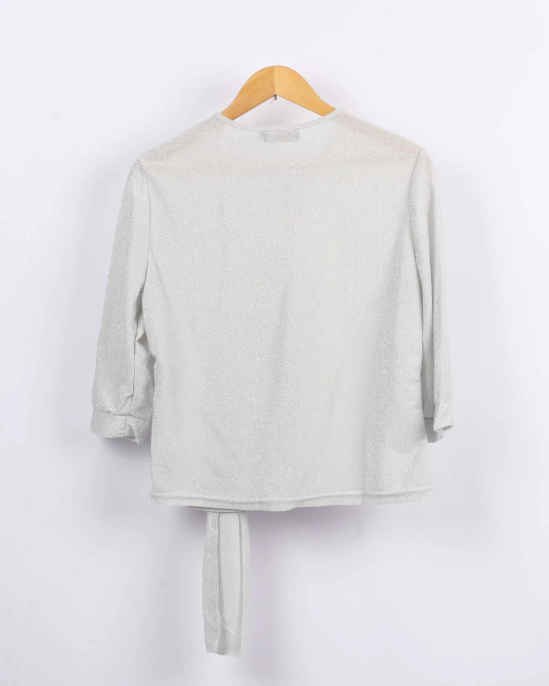 Moonlight V-Neck Top - Ash White - Image 8
