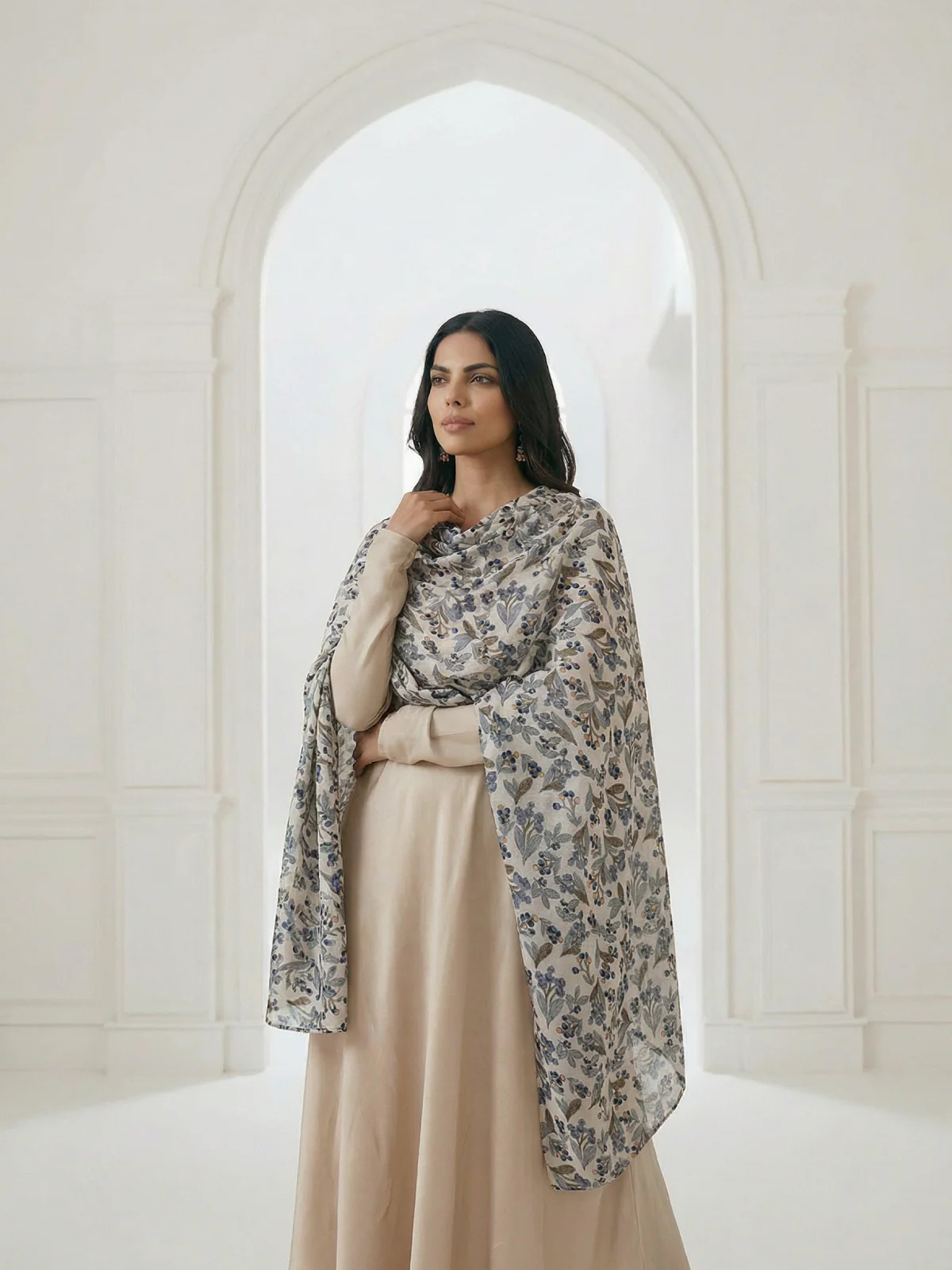 Pashmina Print Scarf - 04 - Image 3