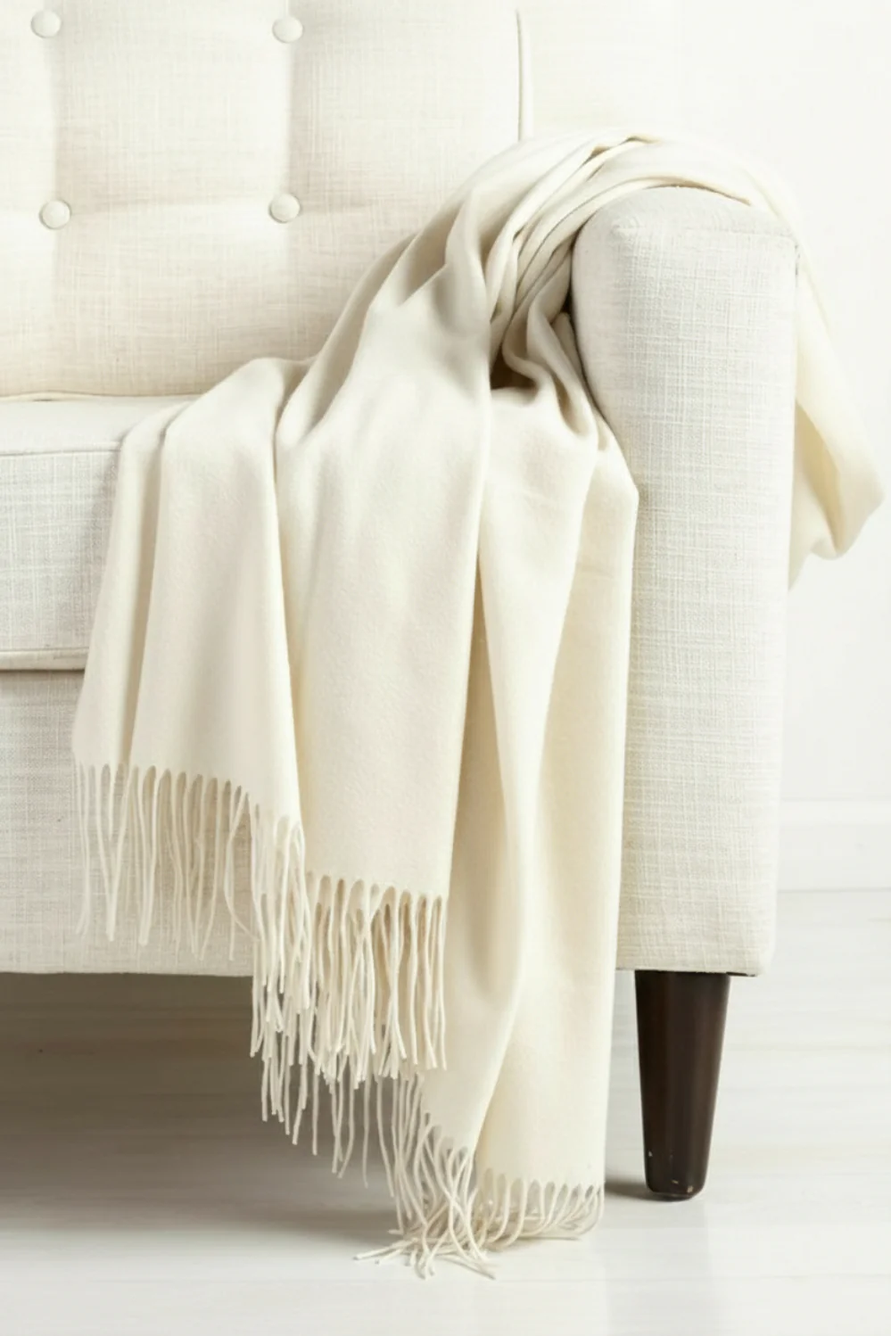 Plain Cashmere Scarves - Off White