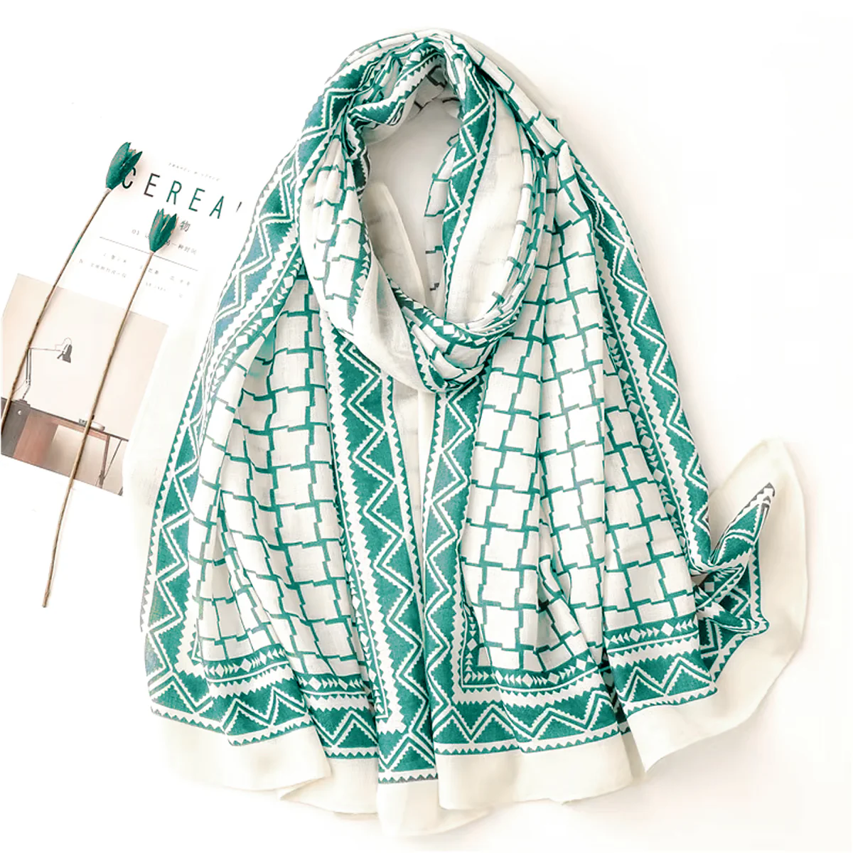 Printed Cashmere Shawl - 06 - Image 4