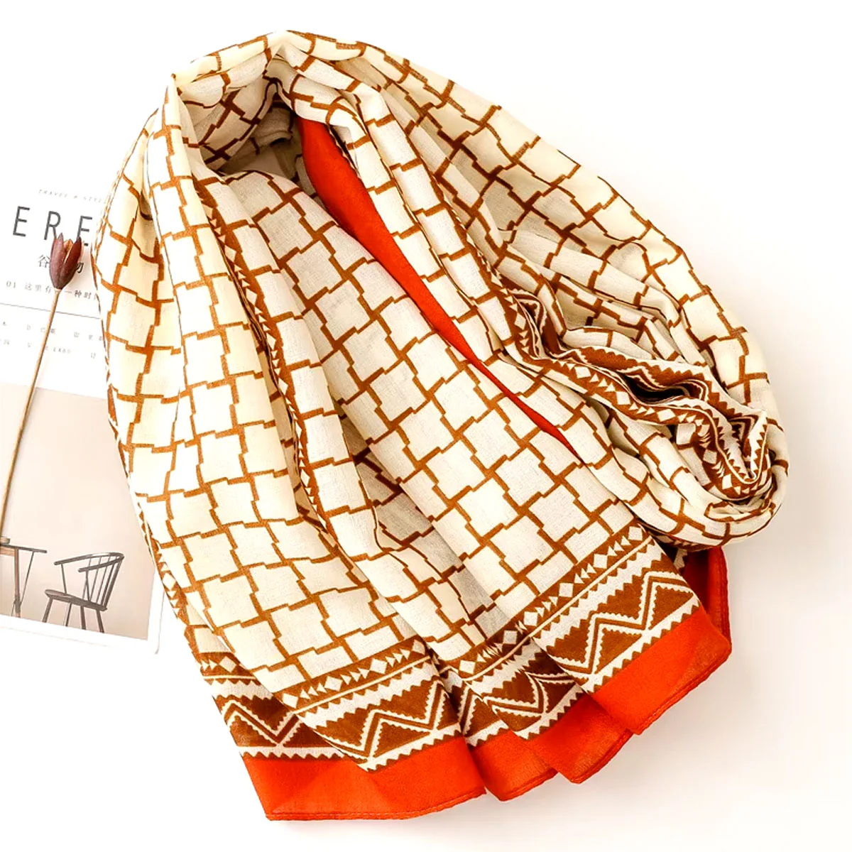 Printed Cashmere Shawl - 07 - Image 5