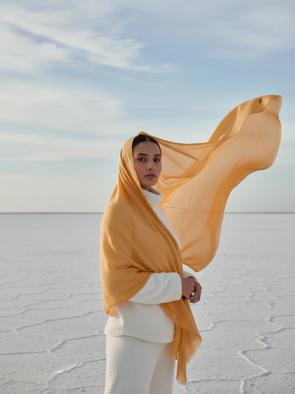 Vicuña Woolen Shawl - Mustard
