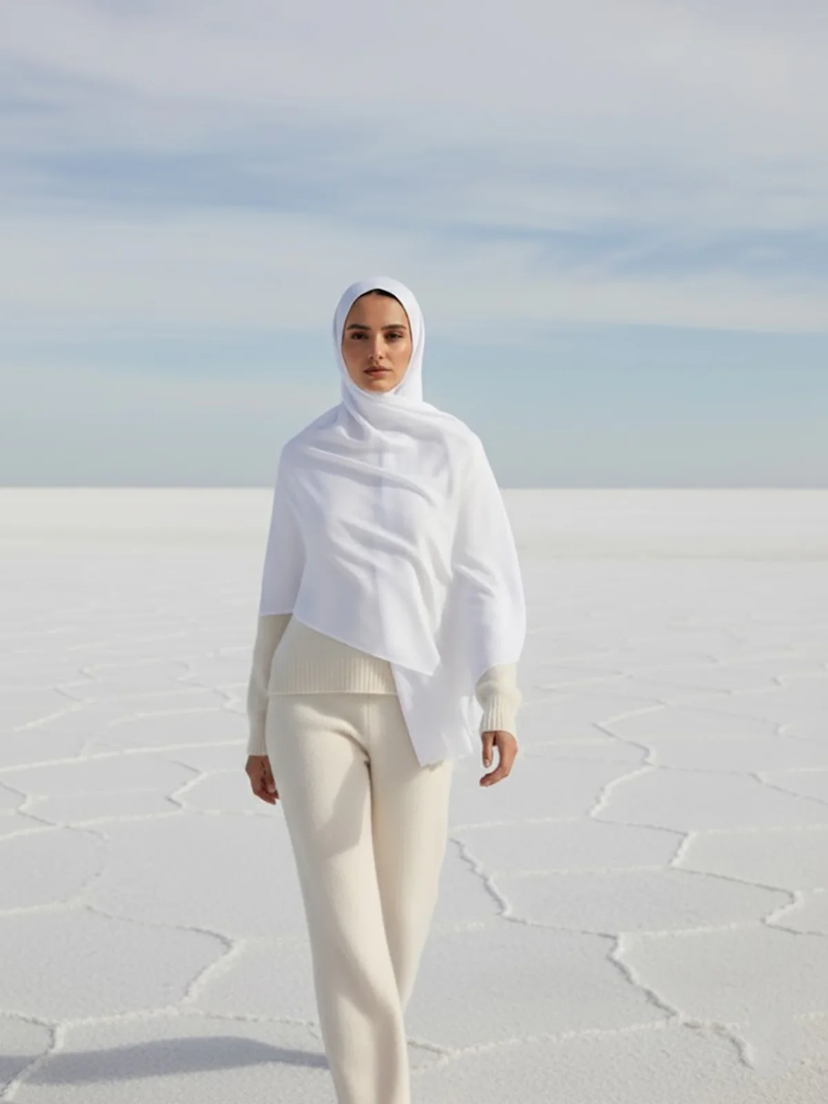 Vicuña Woolen Shawl - White - Image 2